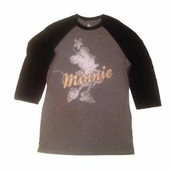 Budget ???? Disney ???? Shirt For ???? Women - Minnie Mouse Raglan Top - Gold Signature ????