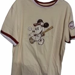 Buy ✔️ Disney 👕 Shirt For Men - Mickey Mouse ⚾ Baseball - Tan 👍