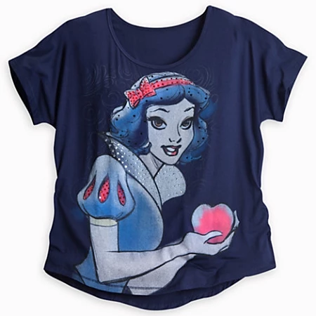 Promo ???? Disney ???? Shirt For ???? Women - Snow White Fashion Tee - Blue ???? 1 Promo ???? Disney ???? Shirt For ???? Women - Snow White Fashion Tee - Blue ????