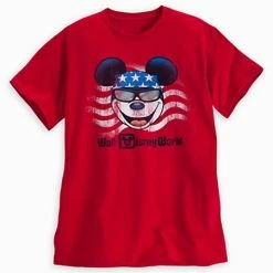 Brand new 👏 Disney 👚 Shirt For Adults - Mickey Mouse Americana Tee - Red 😍