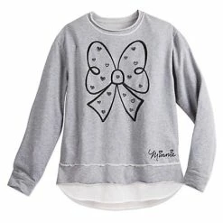 Best Sale ✨ Disney Sweatshirt For ???? Women - Minnie Mouse Bow Fashion - Gray ????