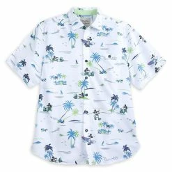 Cheapest 🧨 Disney Tommy Bahama 👚 Shirt For Men - Mickey Mouse Beach - White 🌟