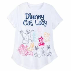 Budget 🧨 Disney 👕 Shirt For 👩 Women - Disney Cat Lady Fashion - White 😍
