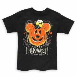 Best deal 🌟 Disney T-Shirt For Adults - 2018 🦇 Halloween - Mickey Pumpkin - Black 🥰