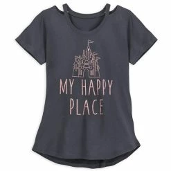 Brand new ⌛ Disney 👕 Shirt For 👩 Women - Fantasyland Castle - My Happy Place - Gray 🎁