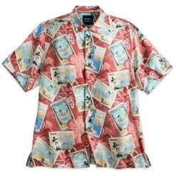 Wholesale ⌛ Disney Tommy Bahama ???? Shirt For Men - Mickey And Friends - Red Silk ????