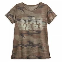New 🧨 Disney T-Shirt For 👩 Women - Star Wars Logo Camouflage ⭐