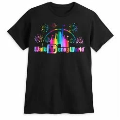 Wholesale ???? Disney Adult ???? Shirt - Walt Disney World Logo Rainbow Foil - Black ⭐