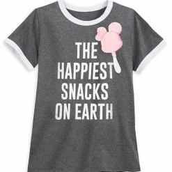 Wholesale 😍 Disney 👚 Shirt For 👩 Women - Happiest Snacks On Earth - Gray ❤️