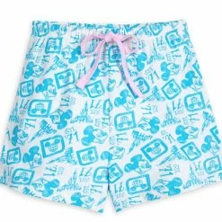 Hot Sale ???? Disney Lounge Shorts For ???? Women - Walt Disney World - Blue & White ⌛